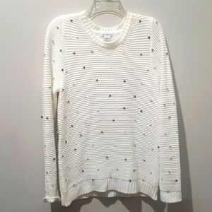 White beaded sweater